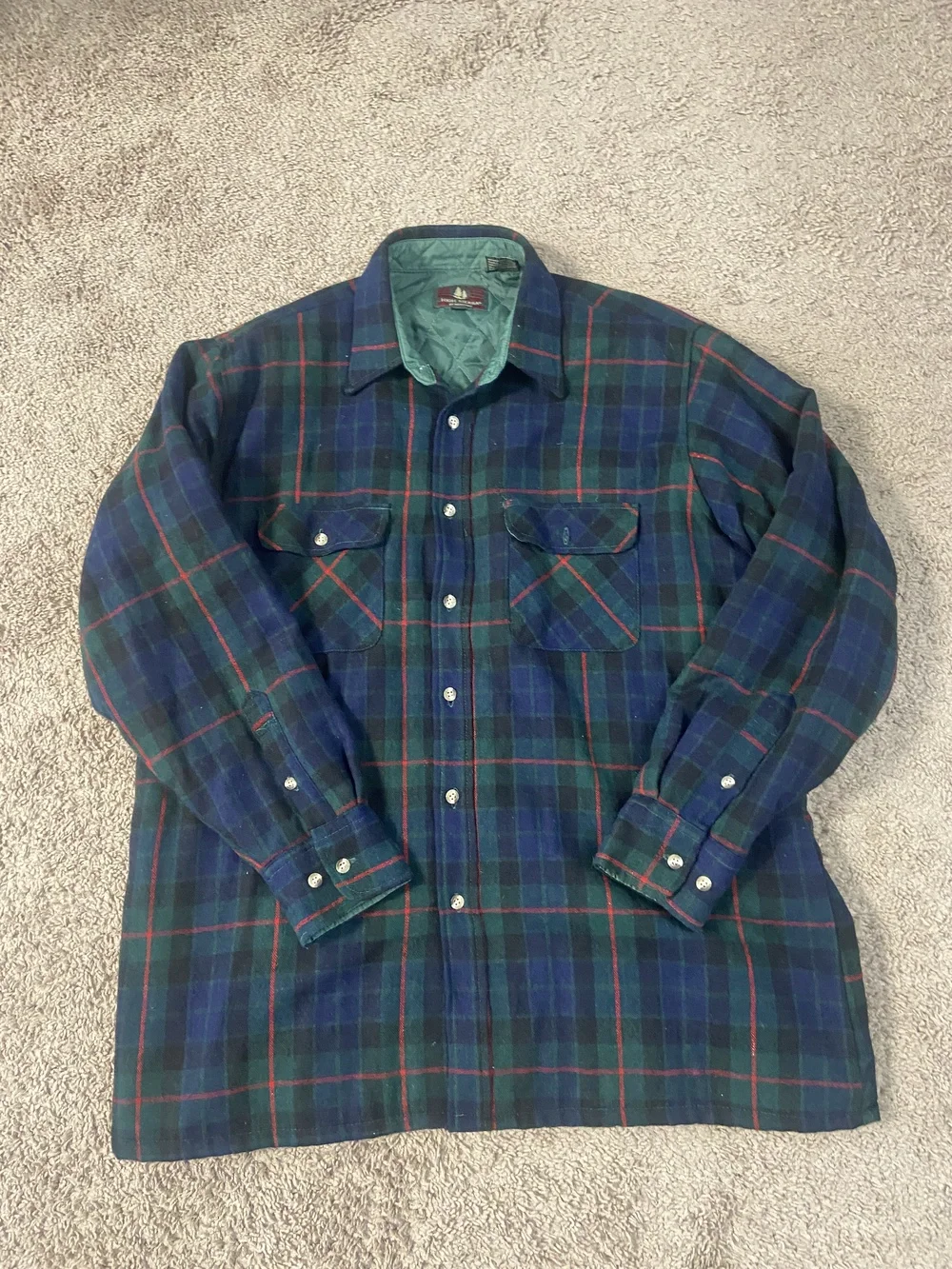 Vintage High Sierra Jacket Mens XL Plaid Wool Lined Quilted 90s Mervyns